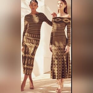 Misa Los Angeles Alani Off-Shoulder top & Maxi Skirt- In Blk & Purple- SET!!